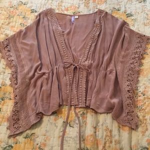 Taupe Lace Poncho